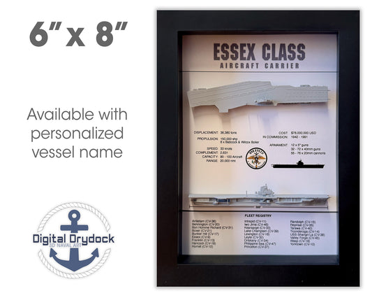 Essex Class Display Shadow Box, 6" x 8", Black